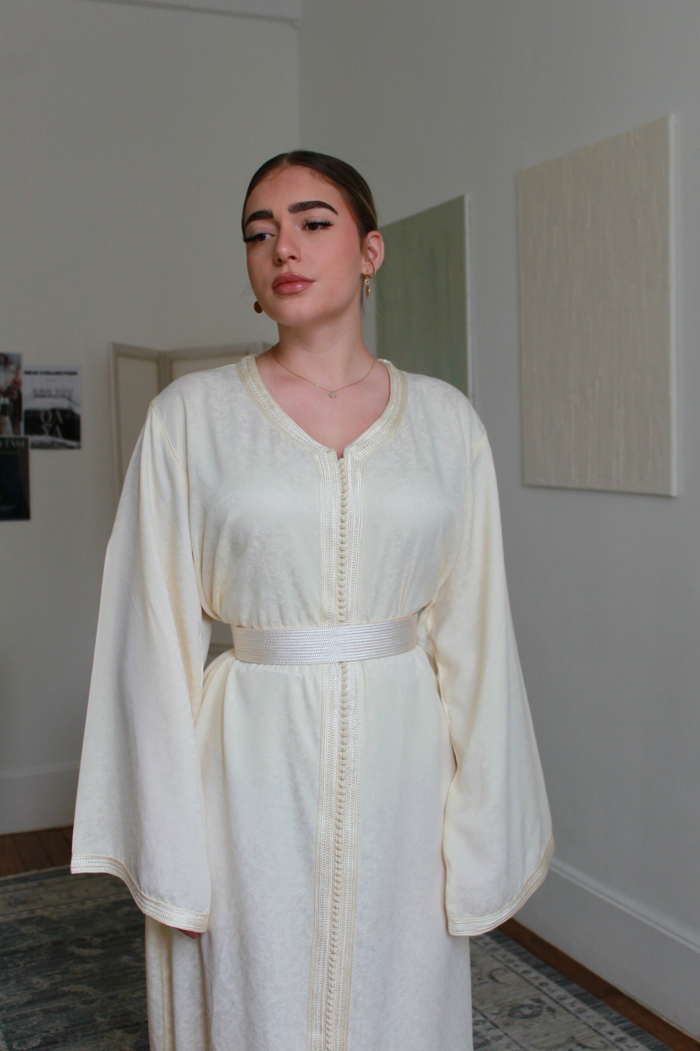 Caftan jacquard - ivoire