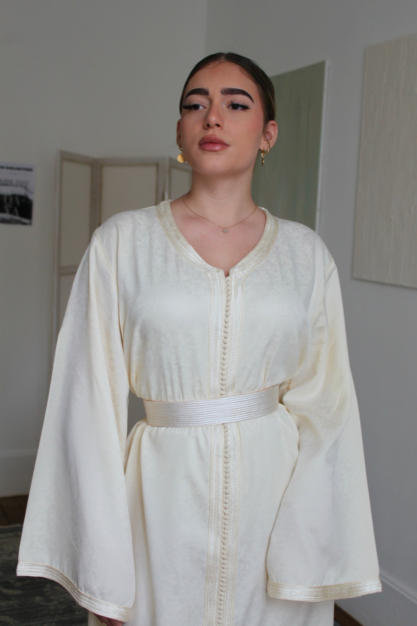 Caftan jacquard - ivoire