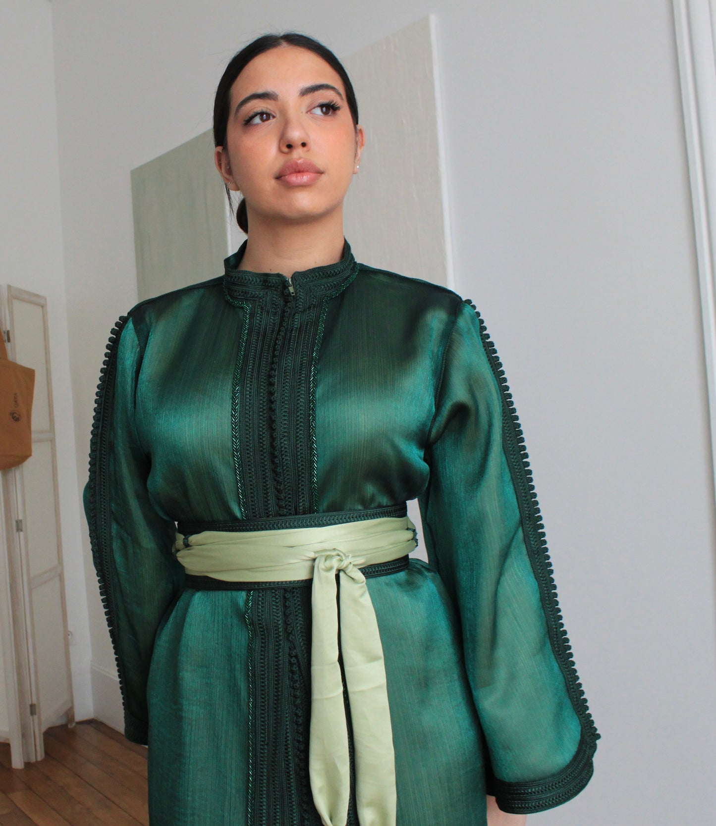 Takchita mousseline de soie - vert
