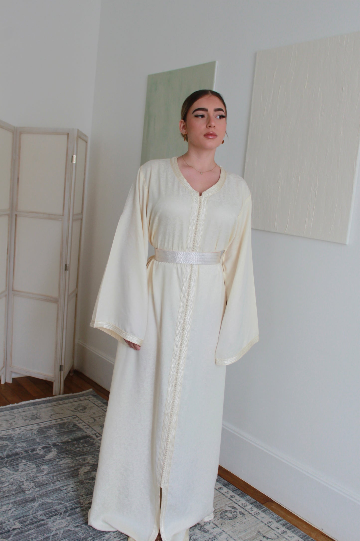 Caftan jacquard - ivoire
