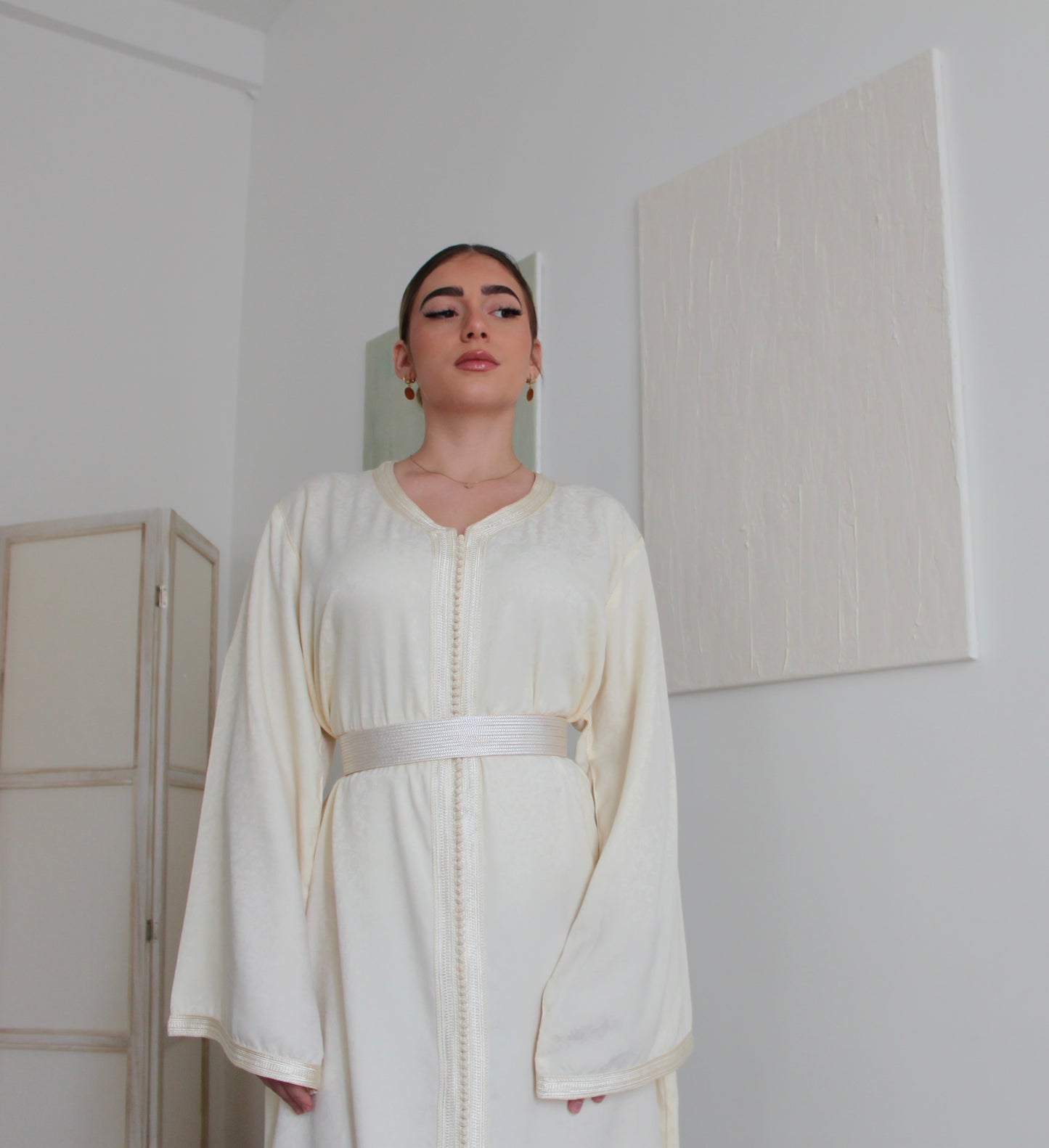 Caftan jacquard - ivoire
