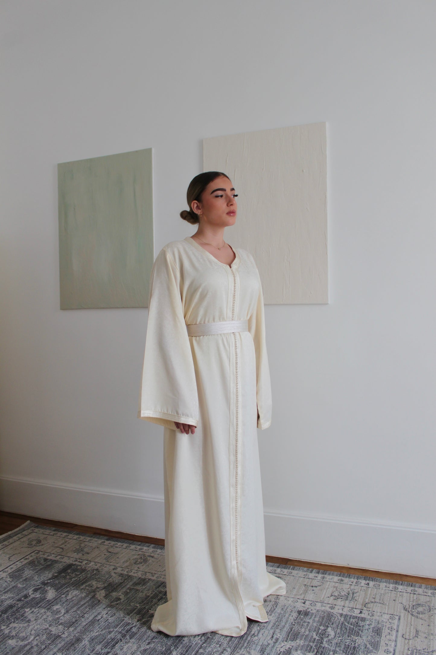 Caftan jacquard - ivoire