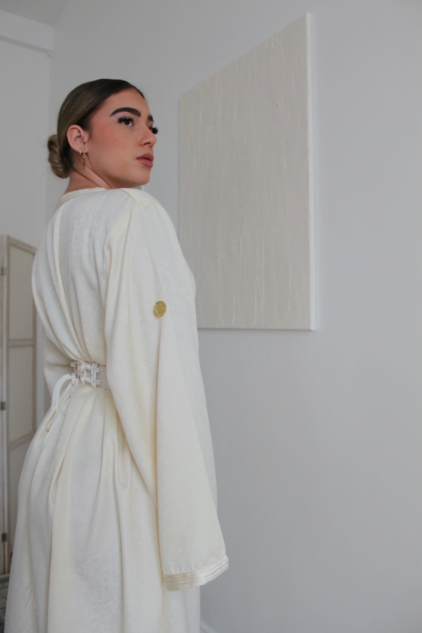 Caftan jacquard - ivoire