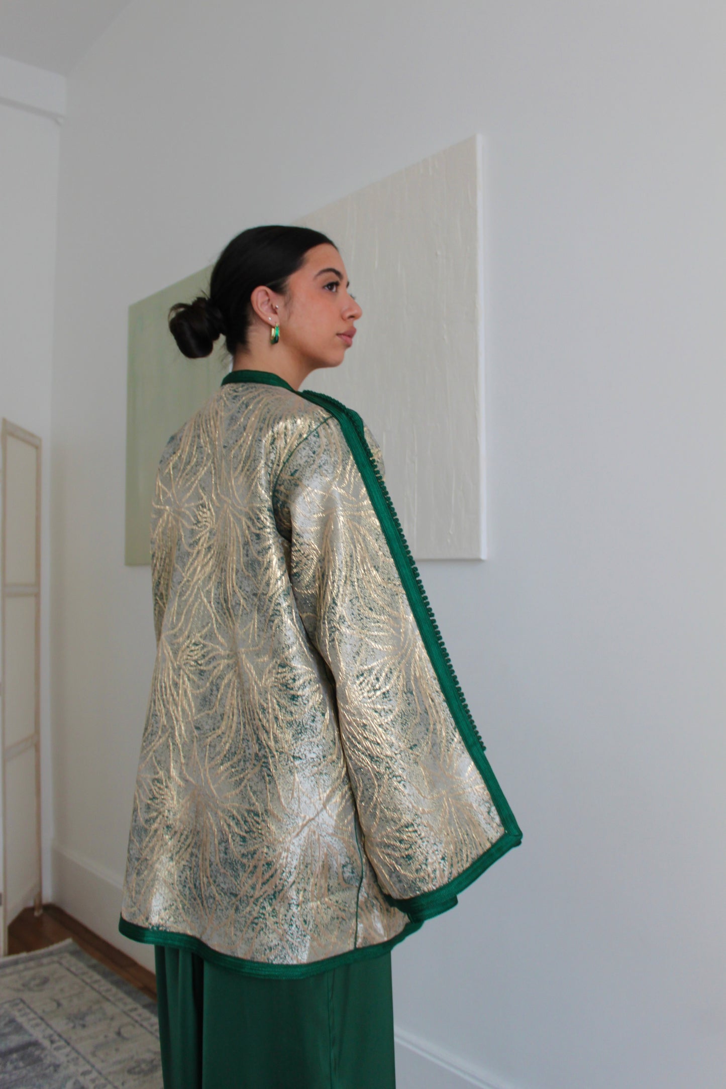 Caftan avec kimono court - vert