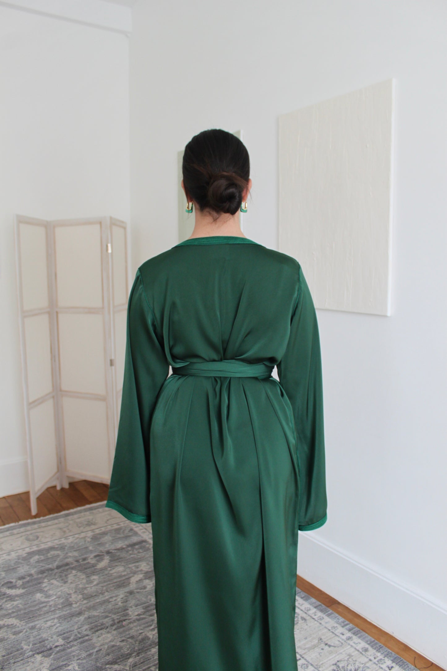 Caftan avec kimono court - vert