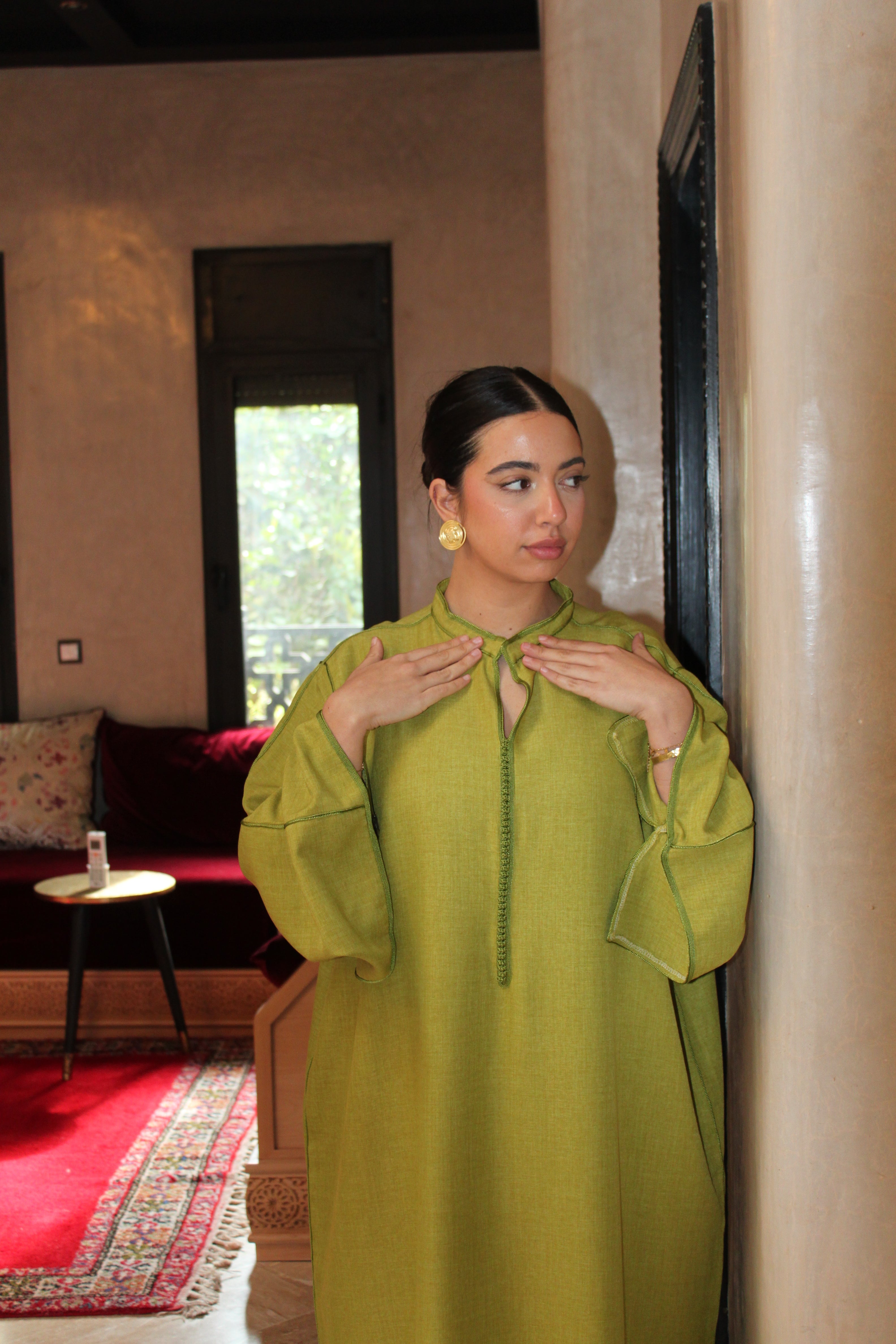 THE ESSENTIAL GANDOURA - lineen (green)