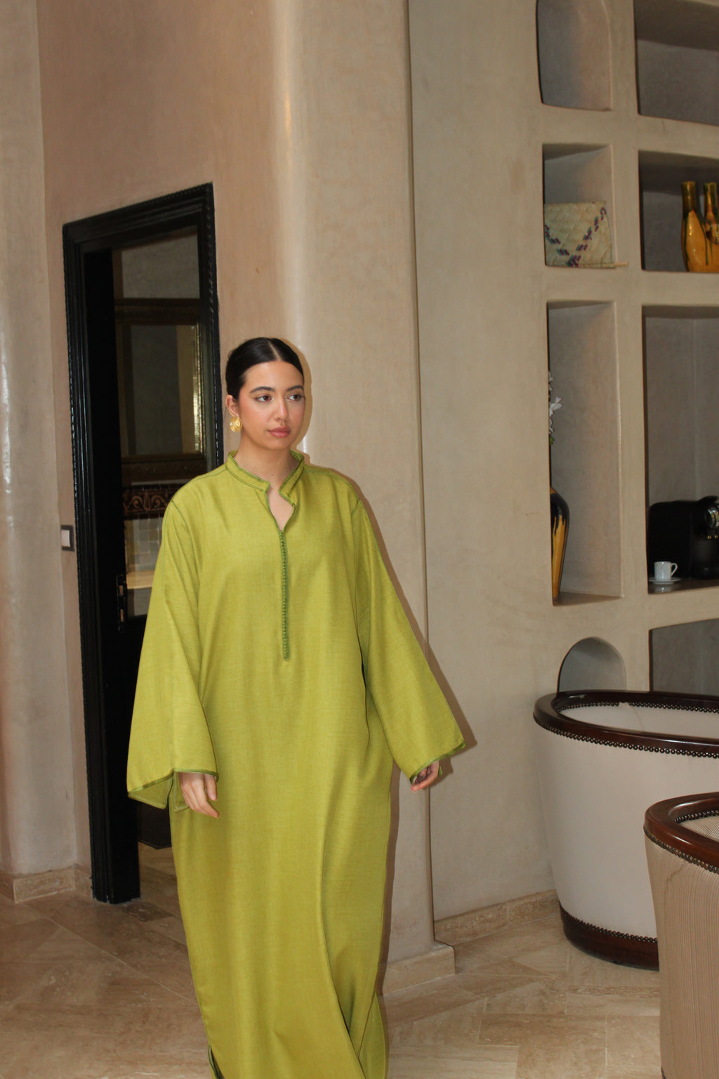 THE ESSENTIAL GANDOURA - lineen (green)