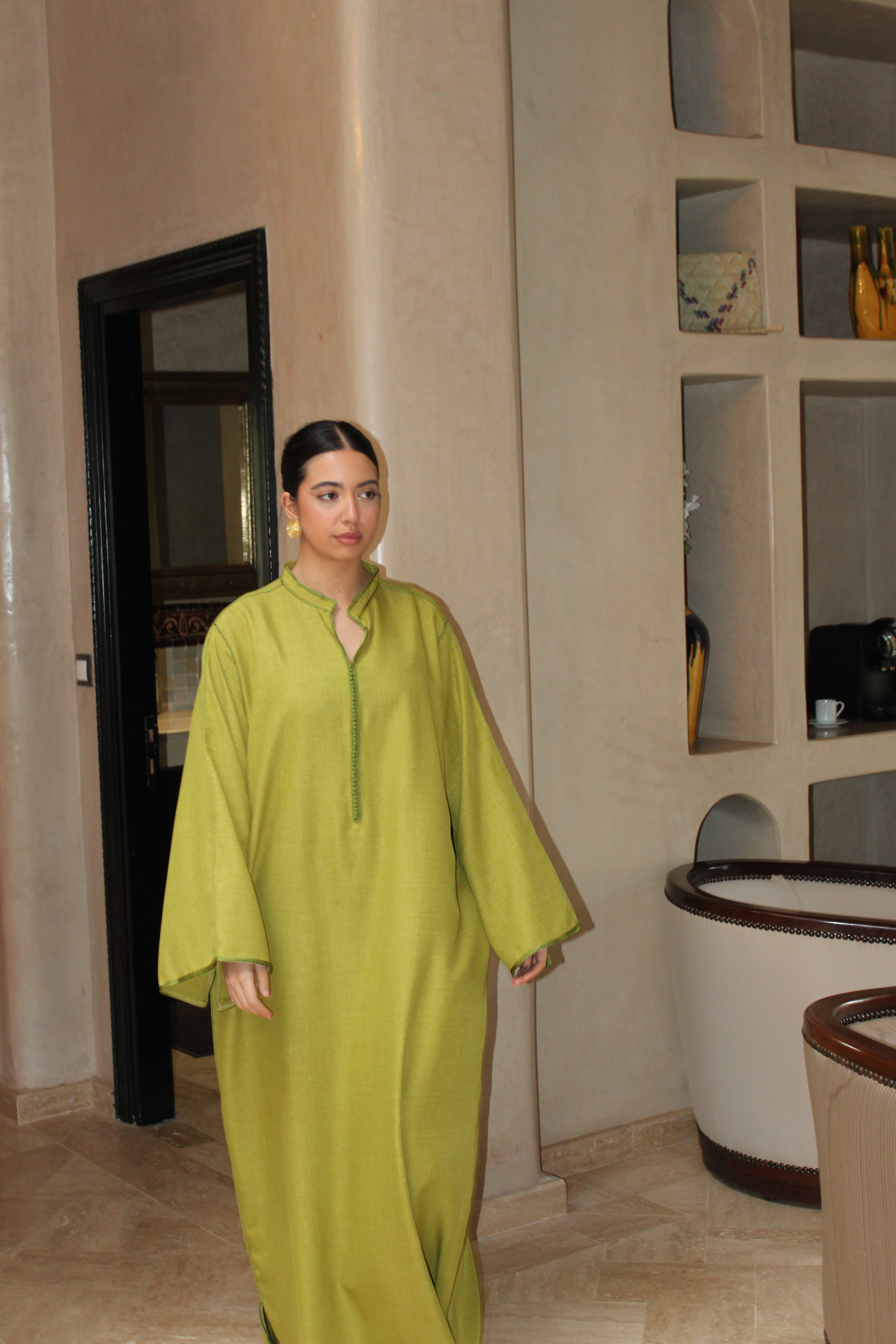 THE ESSENTIAL GANDOURA - lineen (green)