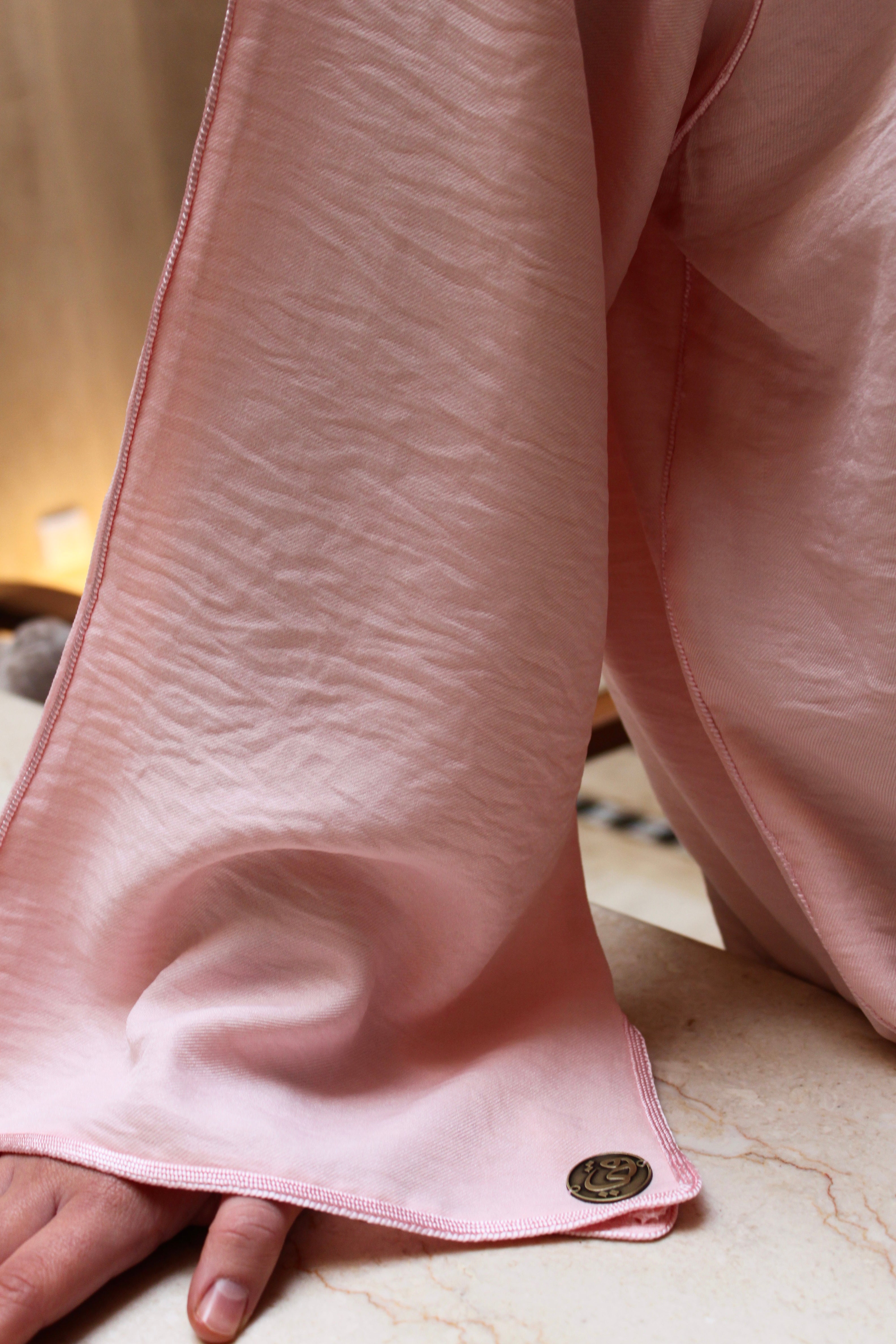 THE ESSENTIAL GANDOURA - lineen (baby pink)