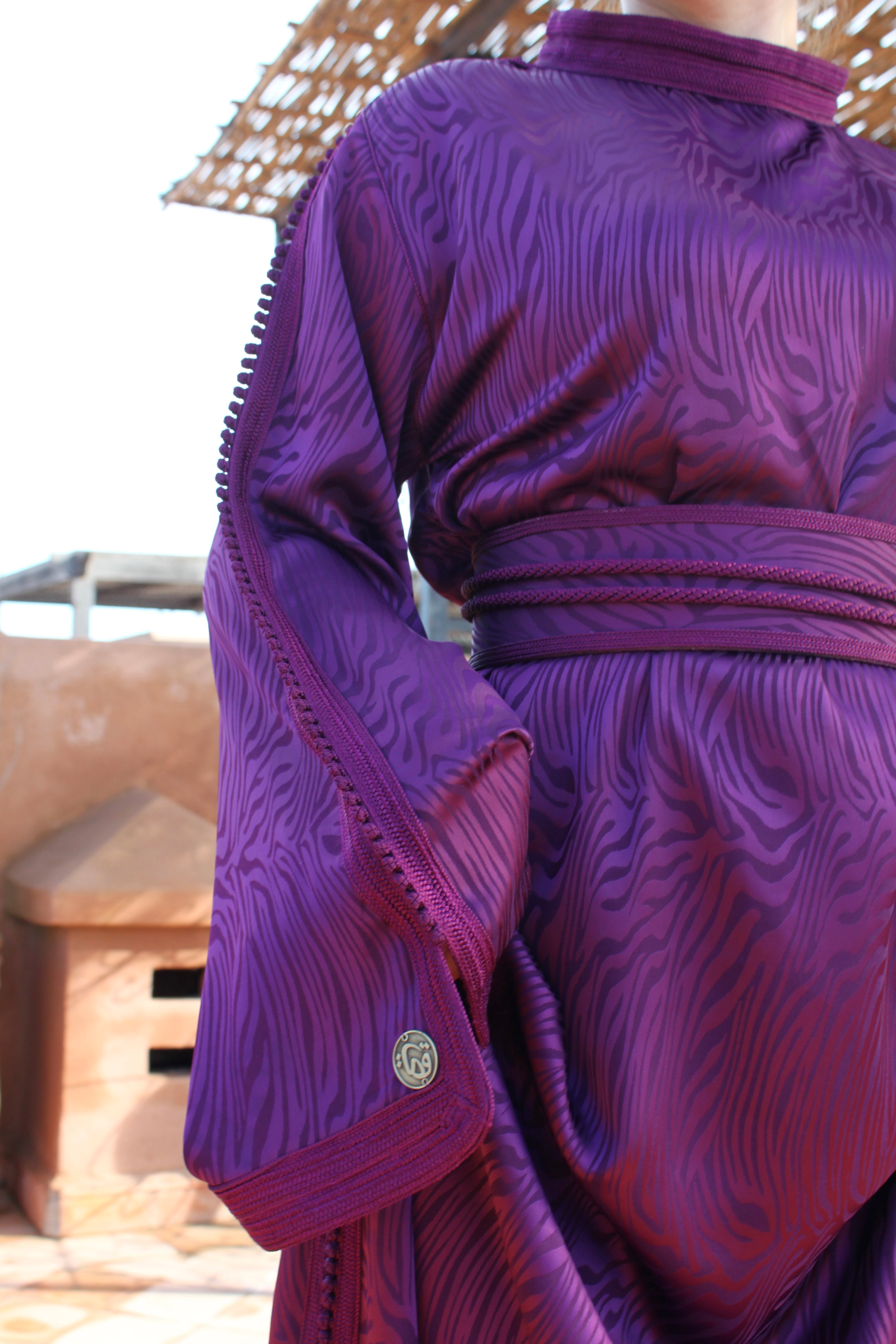 Caftan en jacquard - antique purple