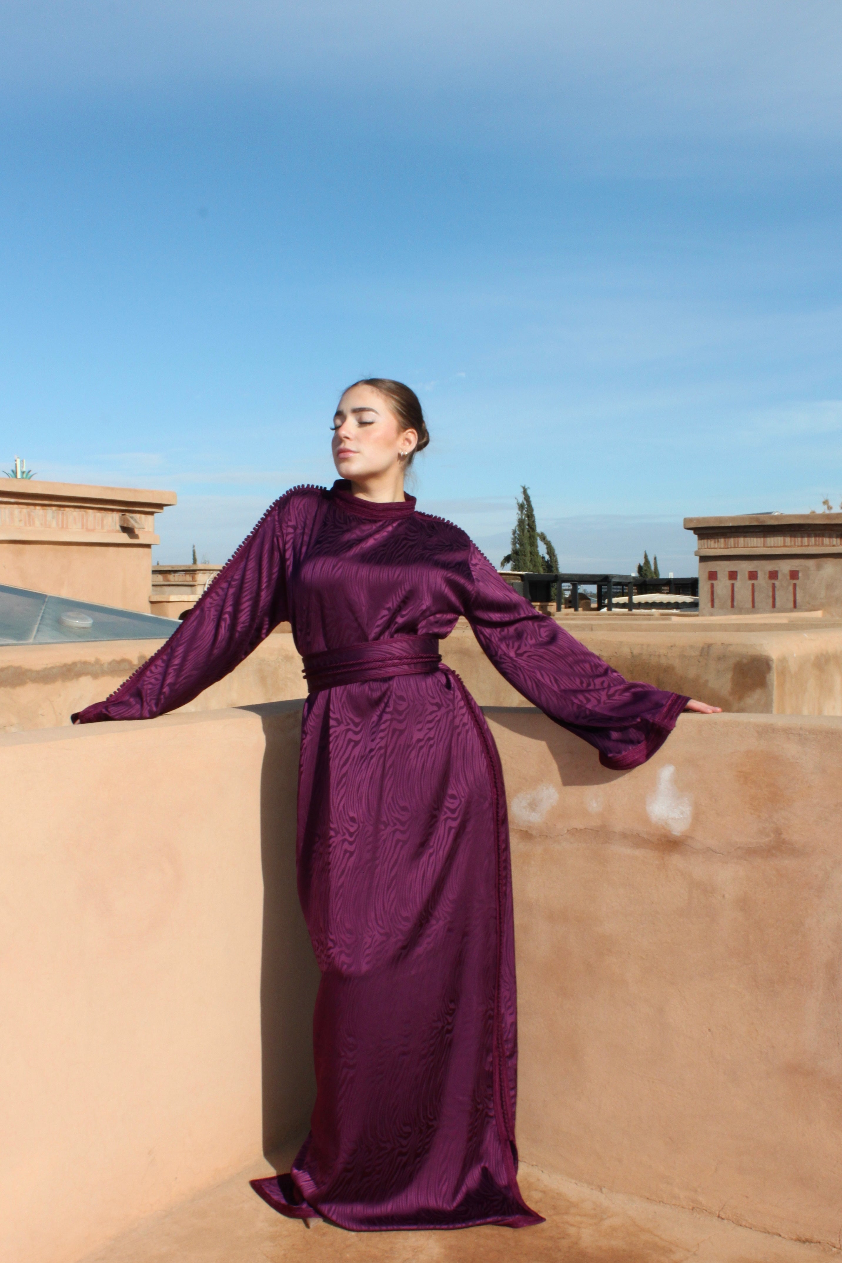 Caftan en jacquard - antique purple