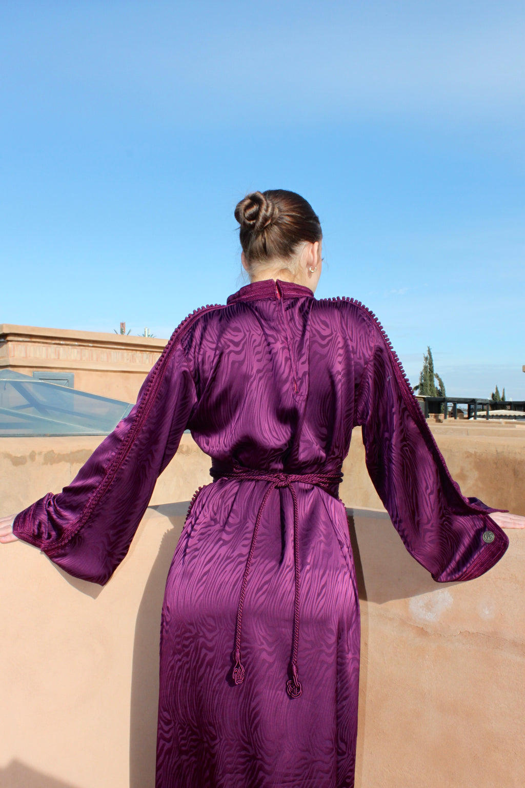 Caftan en jacquard - antique purple