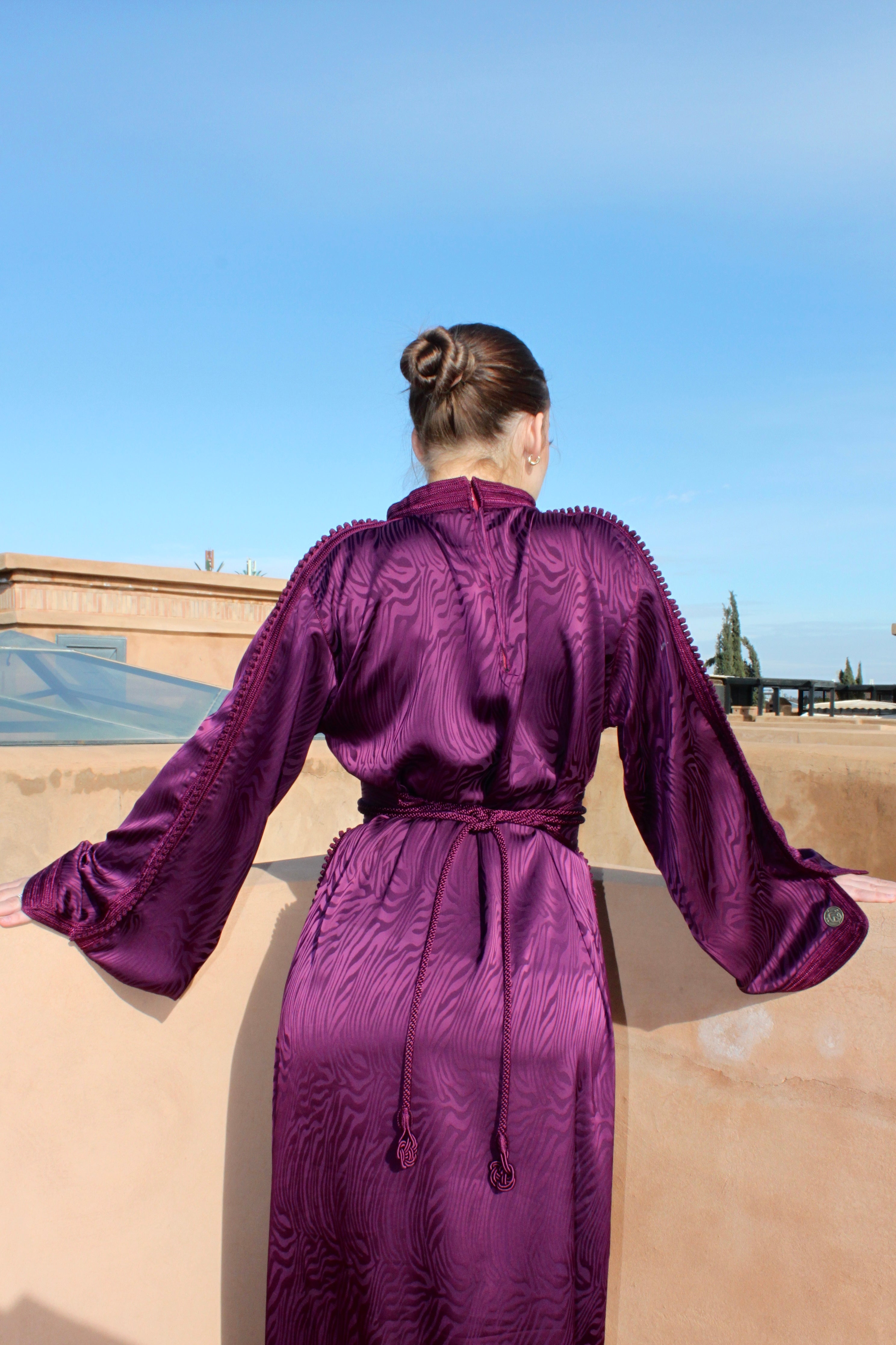 Caftan en jacquard - antique purple