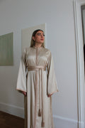 Caftan doublé en soie - nude