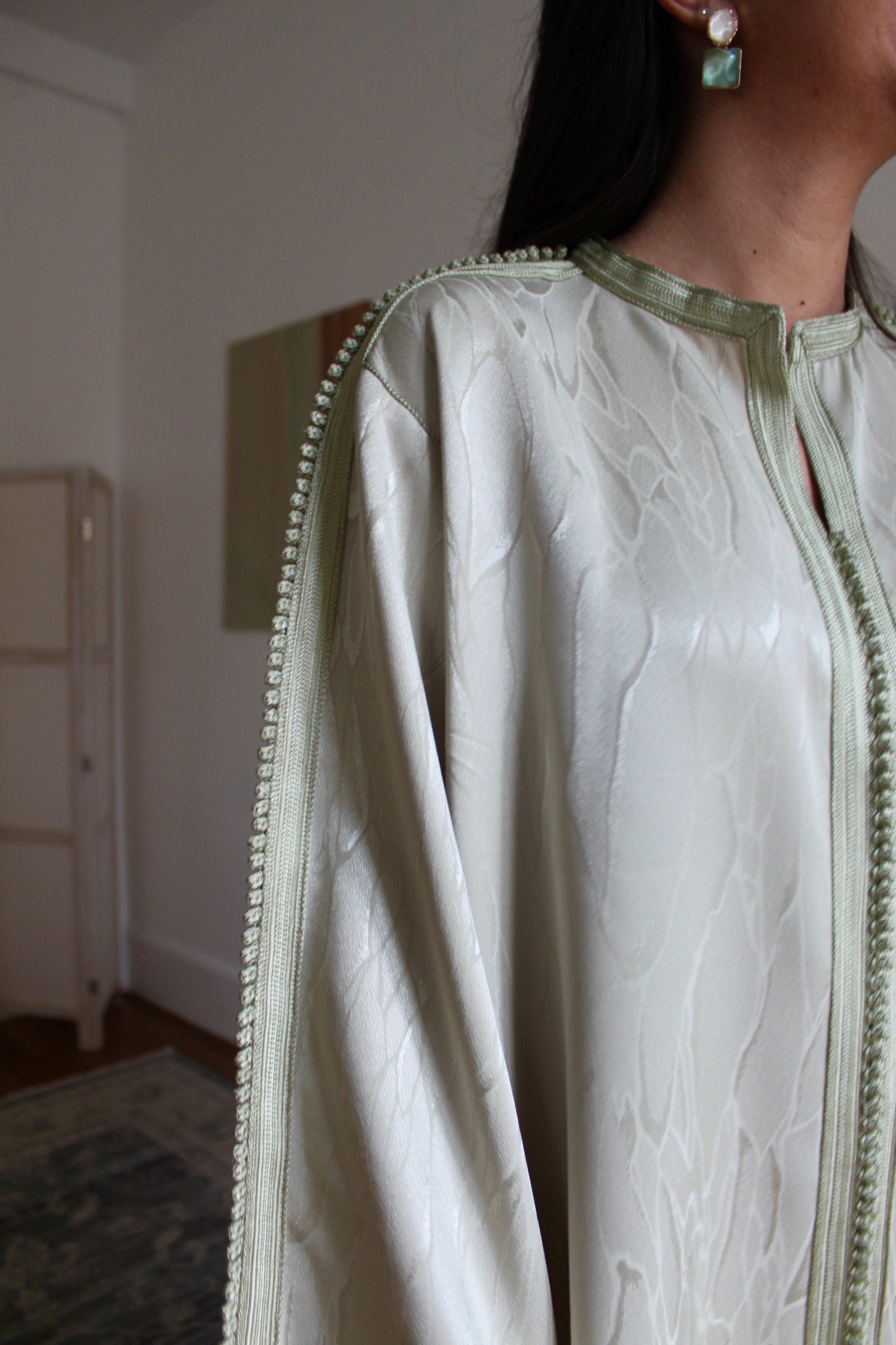 Caftan oversized - vert sauge