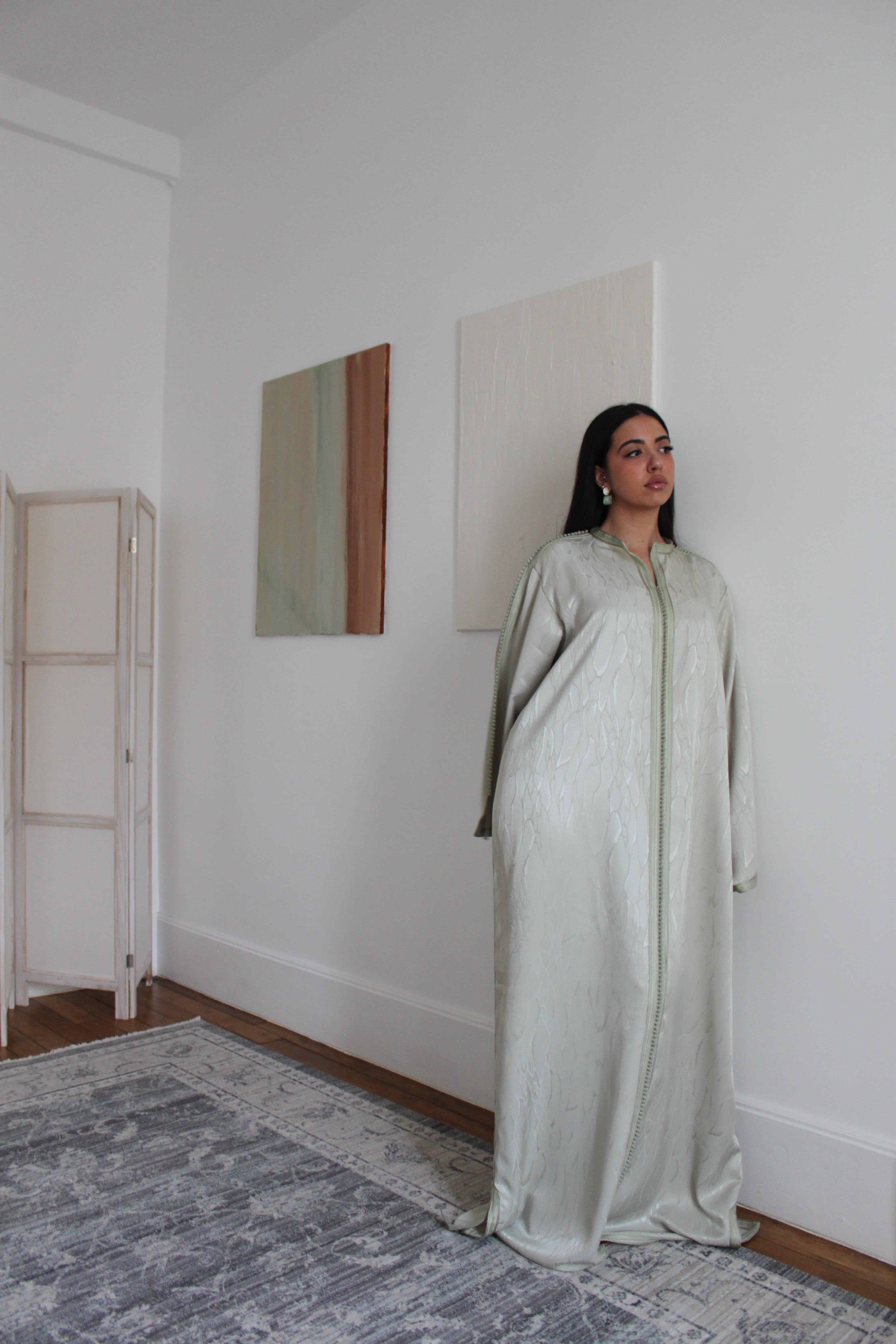 Caftan oversized - vert sauge