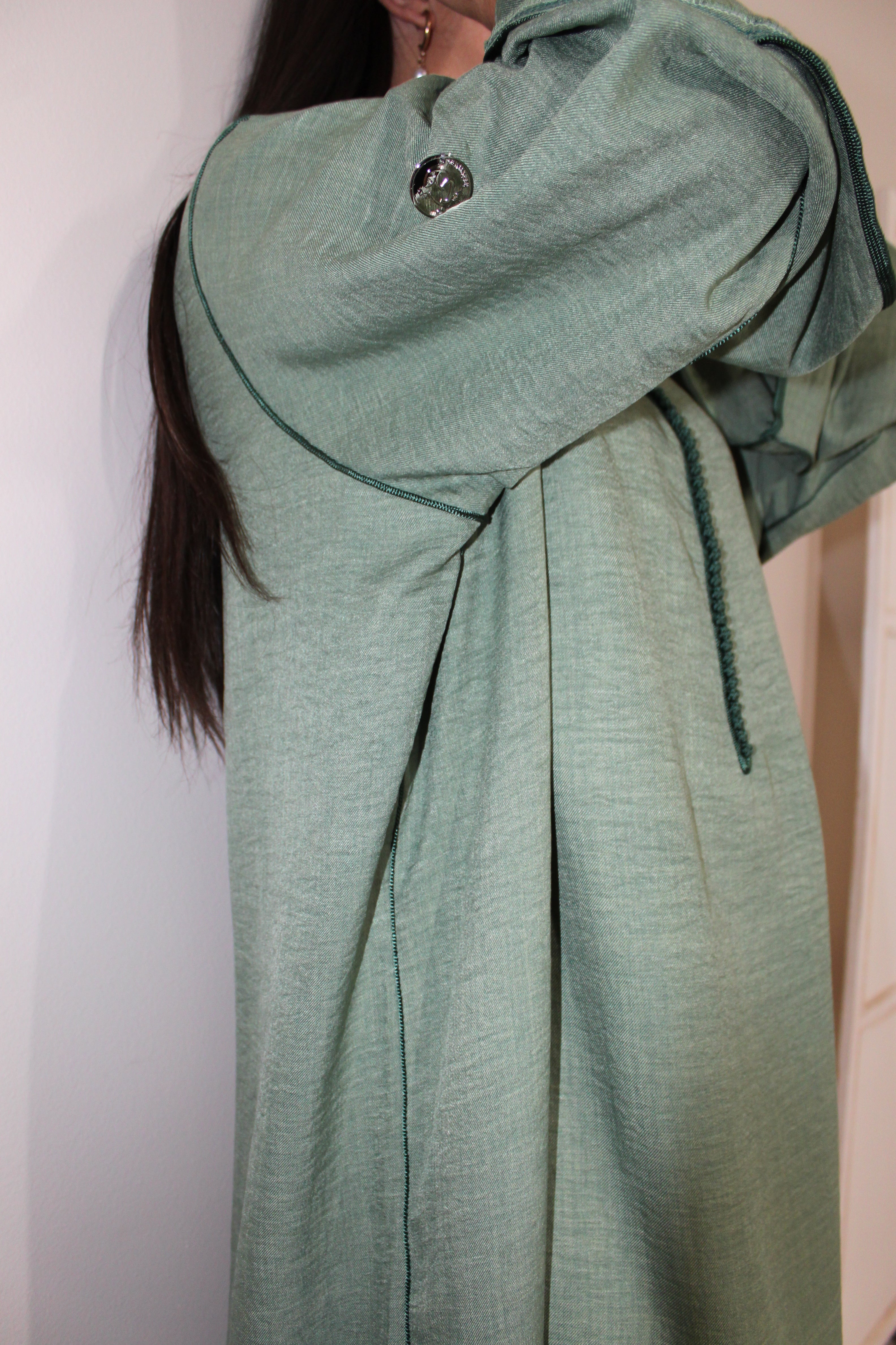 THE ESSENTIAL GANDOURA - lineen (soft green)