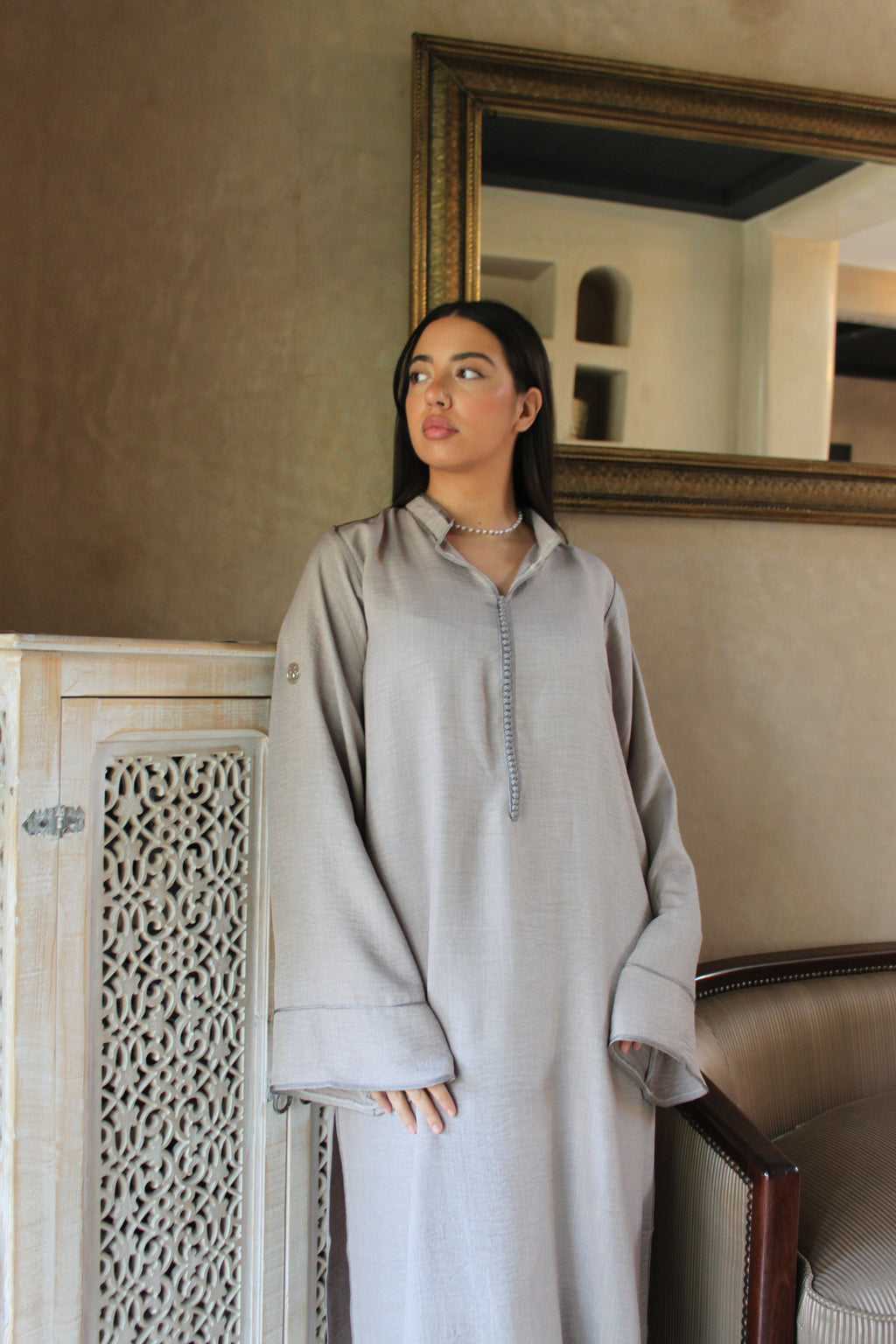 THE LINE LINEEN - taupe grey