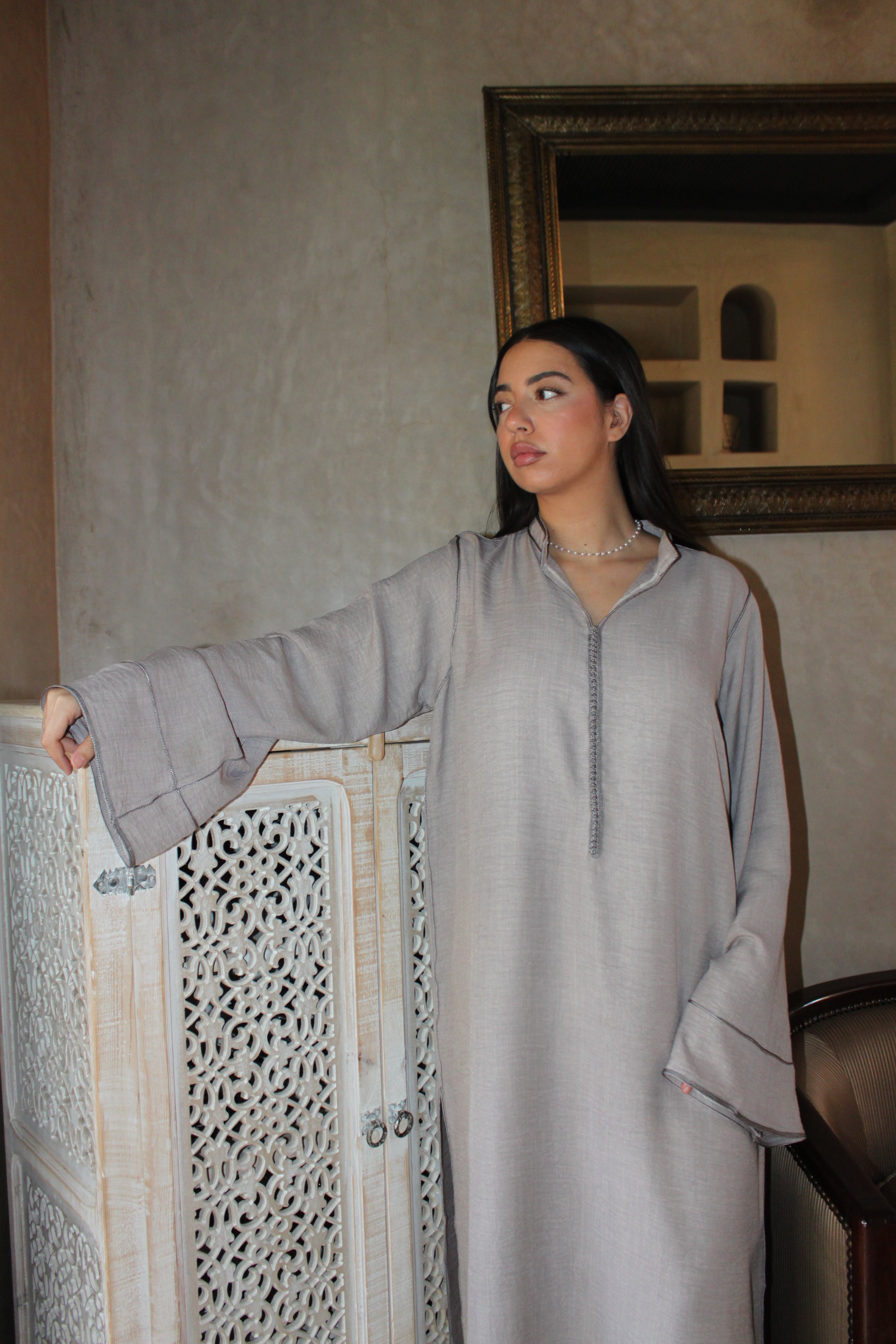 THE LINE LINEEN - taupe grey