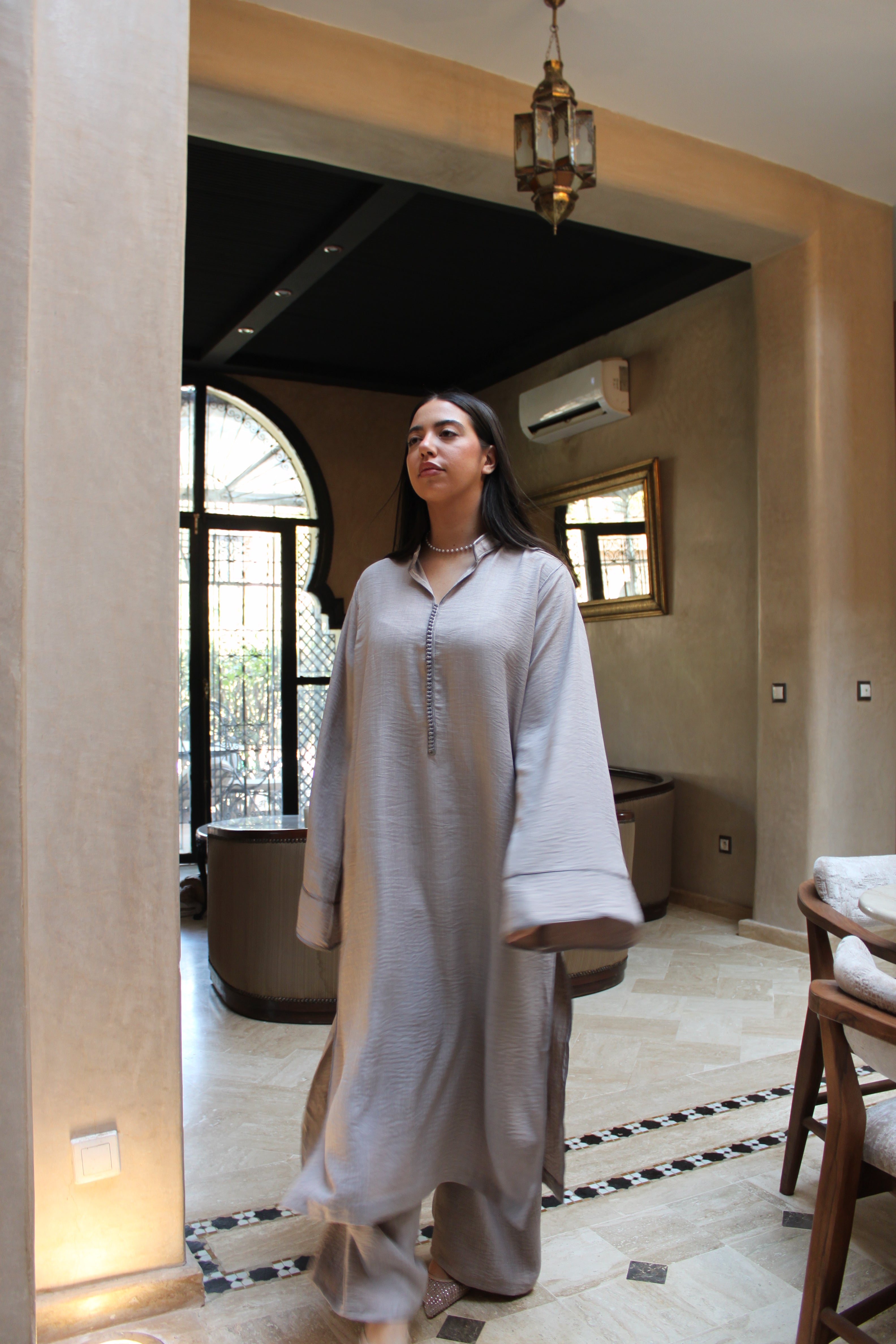 THE LINE LINEEN - taupe grey