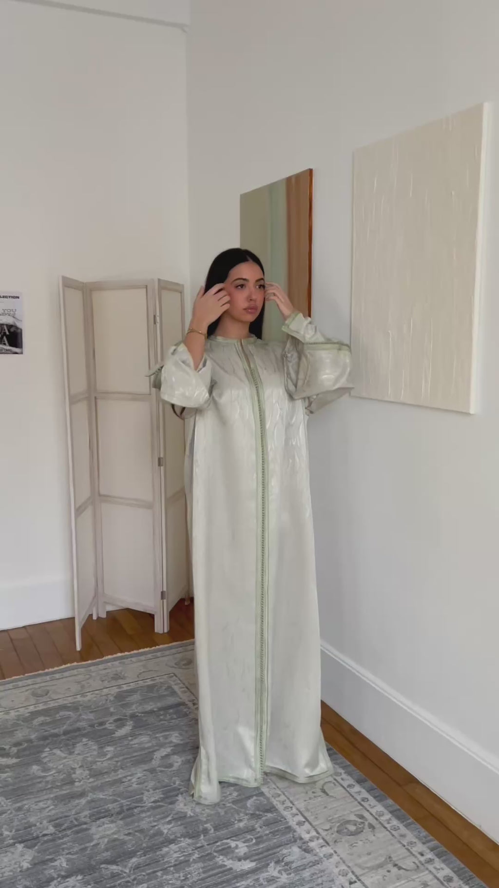 Caftan oversized - vert sauge